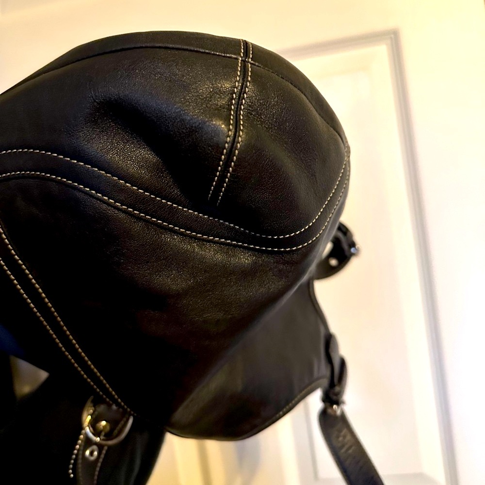 COACH Vintage Genuine Leather Bag Y2K Retro Purse Like New Handbag Black - Picture 4 of 13